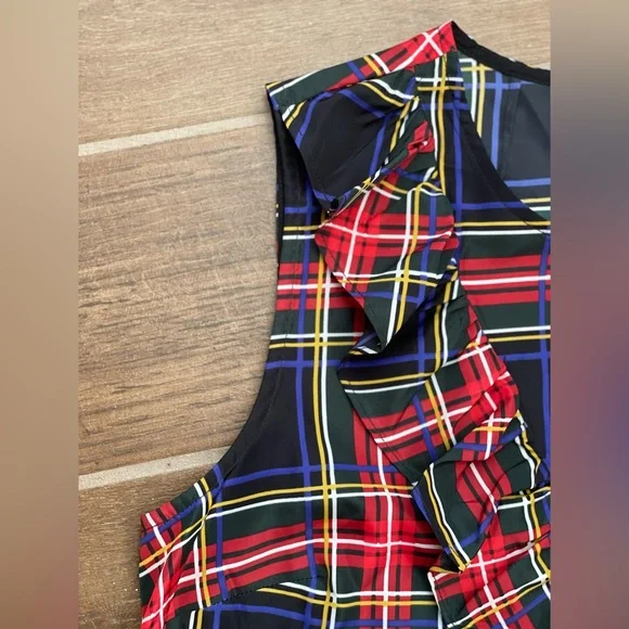J Crew Factory Women’s Tartan Plaid Size 8 Sleeveless Top - Picture 7 of 15
